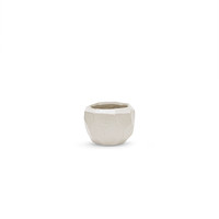 Pot Keramik Geometris Putih Kecil CGB3903WT - Untuk Penggunaan Dalam/Luar Ruangan 4 L X 2.75 T