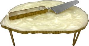 ที่ตั้งเค้กเรซินแบบลาวาสำหรับตกแต่งโต๊ะสำหรับงานแต่งงานและงานวันเกิด - Product Image 5