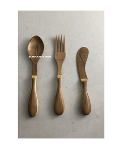 Vente chaude Ensemble De Couverts Modernes Salade Cuillère De Serveur En Bois pour Enfants Usage Domestique pour Hôtel Restaurant Table À Manger Ensemble De Couverts En Bois - Product Image 6