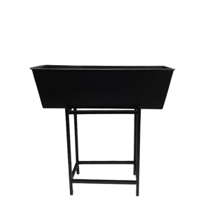 Maceta decorativa de hierro de diseñador de lujo con soporte Nueva forma Dead Matt Black Powder Coated Acabado personalizado - Product Image 3