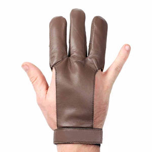 High Quality Archery <b>Gloves</b> 3 Finger <b>Shooting</b> <b>And</b> <b>Hunting</b> Leather <b>Gloves</b> - Product Image 1