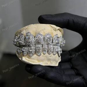 Ensemble de grillz personnalisés sertis de diamants moissanite, bijoux de luxe hip-hop pour hommes, à porter lors de soirées - Product Image 5