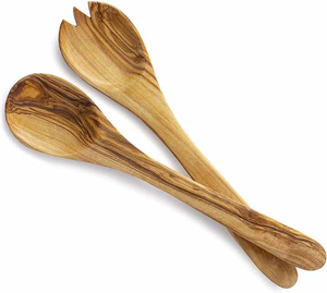 Juego de cucharas de madera pura más vendido con mango de agarre fuerte para cocinar antiadherente, mezclar ensaladas y servir alimentos para exportar a granel - Product Image 5