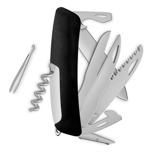 Coltello tascabile Swiza Allmatt Standard D09 R - 14 funzioni, nero, con forbici e sega - Product Image 2