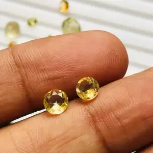 Precious Citrine Loose Gemstone Faceted Cut Citrine Round Shape High Quality Natural Gemstone For Jewelry Stone at Bulk Prices