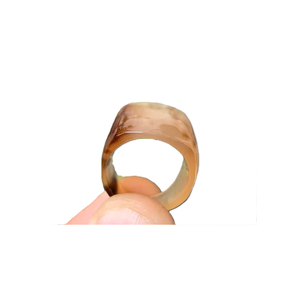 Anillos de dedo hechos de cuerno de búfalo y buey sostenibles Anillos de dedo ajustables de cuerno de buey de diseño natural para joyería Bohemia - Product Image 1