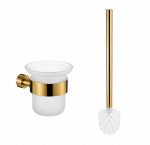 Conjunto de Acessórios para Banheiro em Aço Inoxidável Dourado: Suporte para Escova Sanitária, Suporte para Copo, Montagem em Parede, Moderno e Minimalista para Banheiro Externo - Product Image 4