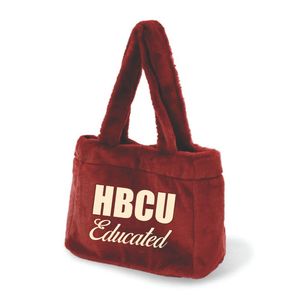 Borsa di Tote HBCU educata Maroon DST pelliccia peluche in ciniglia ricamata confraternita greca Divine nove regalo borsa alla moda con Logo personalizzato - Product Image 2