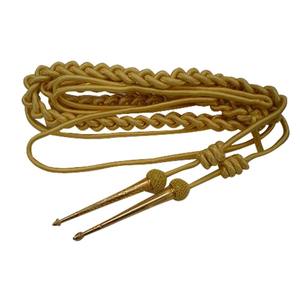 Aiguillette tactique Bullion Super qualité uniforme cordon d'épaule pour accessoires uniformes tactiques couleur dorée - Product Image 1