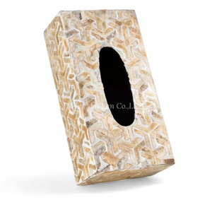 Caja de Pañuelos de Nácar de Lujo, Caja Decorativa con Incrustaciones de Concha Hecha a Mano al por Mayor - Product Image 3