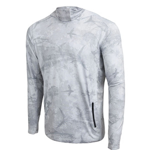 Sweat à capuche de pêche personnalisé avec logo, motif, protection UV UPF50+, respirant, grande taille, séchage rapide, polyester/coton - Product Image 2