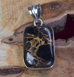 Noir cuivre Turquoise 925 argent Sterling pierres précieuses à la main Designer pendentif bijoux fins pendentifs et breloques pour les femmes - Product Image 2