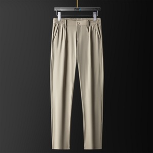 <b>Men's</b> Ice Silk Business Pants, <b>Elastic</b> and Breathable Solid Color Summer <b>Trousers</b> for Young <b>Men</b> - Product Image 6