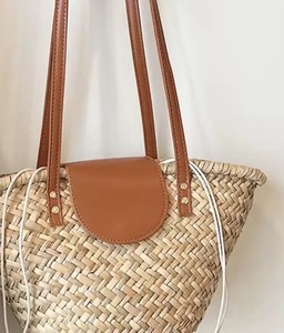 Sac de plage en raphia tissé à la main, sac à main en paille bohème d'été - Product Image 2