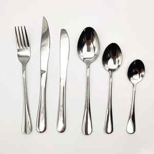 Fabrication en acier inoxydable couverts cuillère fourchette couteau couverts avec large manche épais pour restaurant - Product Image 1