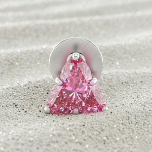 Pendientes de Oro Fino de 925 con Diamante Cultivado en Laboratorio de 3.0ct, Color Rosa Fantasía, Claridad VVS VS, Certificado GIA IGI, Regalo para Él - Product Image 2