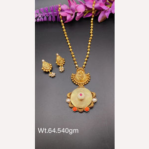 Bijoux en argent sterling 925 plaqué or ensemble de mariée collier ensemble femmes bijoux bijoux ethniques indiens boucles d'oreilles Jadau traditionnelles - Product Image 1