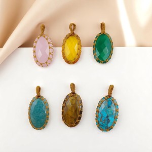 จี้โอนิกซ์สีเขียวขนาด30x15มม. เครื่องประดับแบบถักเกลียวทำมือจี้เครื่องประดับสำหรับการทำด้วยตัวเองจำนวนมาก - Product Image 6