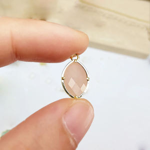 Quartz Rose naturel lunette pierre précieuse 925 argent Sterling fin pendentif breloque pour la fabrication de bijoux à bricoler soi-même en gros en vrac - Product Image 1