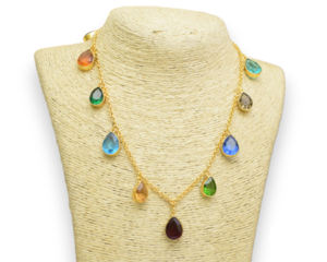 ชุดต่างหูสร้อยคอเพชรหลายเม็ดพร้อมโซ่ชุบทองสำหรับวันวาเลนไทน์และของขวัญปีใหม่ - Product Image 1