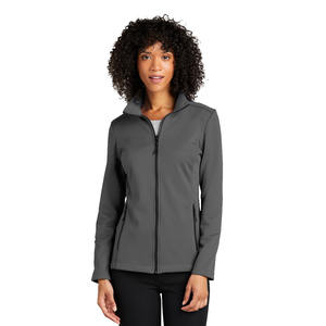 Veste Softshell imperméable et respirante pour femmes avec impression de logo personnalisé Service OEM Fermeture à glissière de style décontracté - Product Image 3