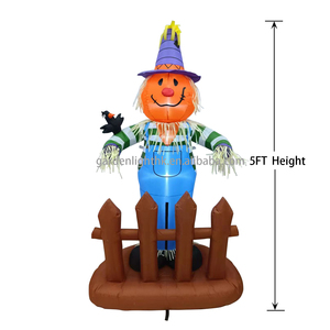 Fábrica personalizada Halloween Harvest Festival 5 pies espantapájaros inflable para patio césped decoración de vacaciones - Product Image 2