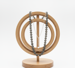 Accesorio de moda de plata 925 de 18 pulgadas para mujer, diseño geométrico anudado a mano con collar de cuentas de piedra labradorita, regalo - Product Image 4