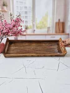 MN EXPORTS Plateau de service rectangulaire en bois massif rustique Vaisselle de meilleure qualité pour ustensiles de cuisine et accessoires de décoration intérieure - Product Image 2