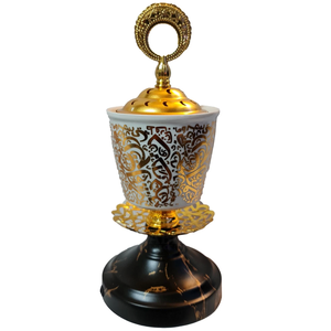 Quemador de Incienso Religioso Árabe de Latón para Bakhoor Diario, Incienso Aromático Natural, Decoración de Festivales de Medio Oriente, Estilo Vintage - Product Image 6