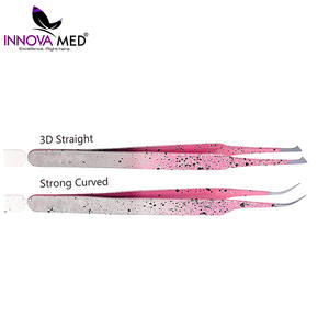 Pince à cils de haute qualité en acier inoxydable premium, pinces à cils faites à la main, antidérapantes, à pointes courbes et droites, outil professionnel - Product Image 3