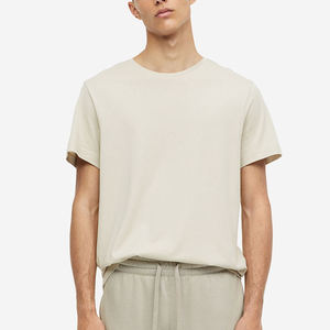 Camisetas informales para hombre, 100% algodón, estampado personalizado, colores sólidos, ajuste de gran tamaño, manga corta, último diseño de punto de alta calidad - Product Image 1