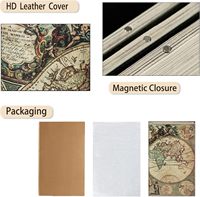 Boîtes décoratives à livres Boîte invisible à motif de carte du monde Antique avec couverture en cuir magnétique, lot de 3 boîtes cachées en faux bois