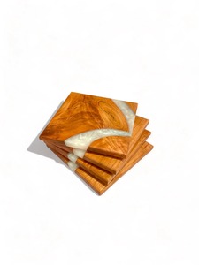 Assiette à thé et caboteur en résine époxy à breloque céleste Collection Ensemble en bois de luxe fabriqué à la main pour les cadeaux de salle à manger et de décoration intérieure - Product Image 6