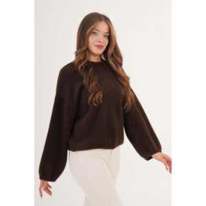 Suéter Holgado y Esponjoso Color Café para Mujer, Venta al Por Mayor - Product Image 6