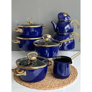 Set da cucina 12 pezzi smaltato blu - Product Image 1