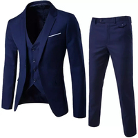 Costume de mariage formel pour homme tendance et ajusté, ensemble 3 pièces chemise, blazer et pantalon, fermeture simple boutonnage, haut Vetement Homme