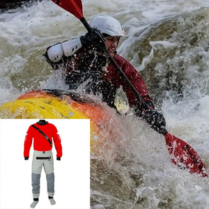Traje seco impermeable personalizado para hombres, remo, buceo, rafting, cremallera frontal, traje seco transpirable de poliéster de 3 capas - Product Image 6