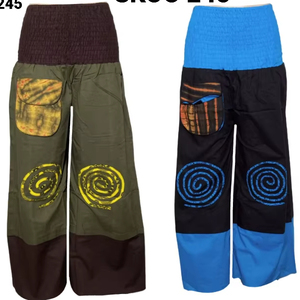 กางเกงผ้าคอตตอนเนื้อนุ่มเข้ารูปสำหรับผู้หญิงกางเกงเอวยืดขาตรงลายดอกไม้วินเทจใส่สบายในฤดูร้อน - Product Image 1