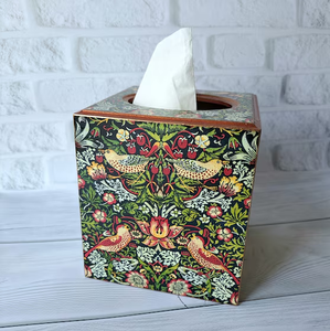 Caja de pañuelos de madera esmaltada hecha a mano, dispensador de servilletas decorativo para sala de estar, organizador para baño para almacenamiento y organización - Product Image 1