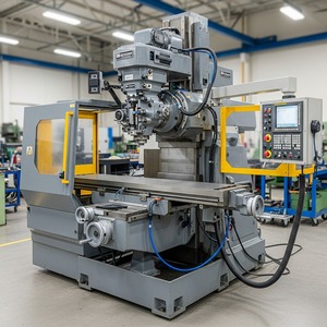 Fraiseuse verticale à lit plat, machine de découpe industrielle de métaux à haute précision, à broche unique, 3 axes, CNC/manuelle, robuste - Product Image 3