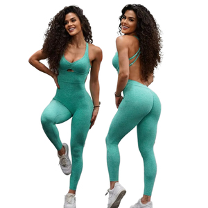 ชุดจั๊มสูทเว้าหลังสำหรับผู้หญิงชุดโยคะแบบแขนกุดปรับได้ชุดออกกำลังกายแบบชิ้นเดียว - Product Image 2