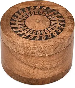 Urnas redondas de madera de nuevo diseño para cenizas humanas disponibles a precio mayorista del exportador indio - Product Image 6