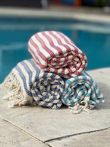 Alta calidad 100% algodón suave personalizado Hammam Fouta Toalla de playa turca patrón de rayas gran oferta de la India - Product Image 6