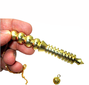 Drowsing Jet Long Osiris & ISIS Péndulo de metal dorado Venta al por mayor Péndulos de latón Comprar en línea de Amayra Crystals Exports - Product Image 2