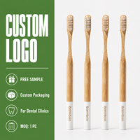 Brosse à dents en bambou écologique pour voyage, manche en bois portable, boîte personnalisée pour les commodités hôtelières