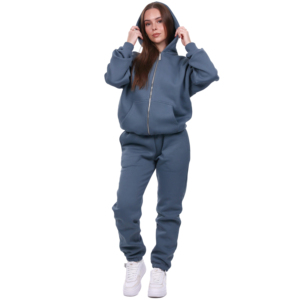 Sweat à capuche oversize pour femme de haute qualité, logo brodé personnalisé sur le devant, fermeture éclair intégrale, polaire doux et respirant, automne-hiver - Product Image 5