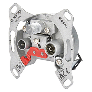 Axing Presa Antenna BK+SAT & Presa Passante per Reti a Cavo Singolo - Product Image 1