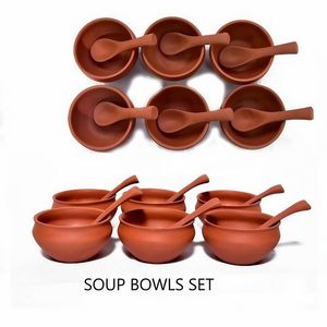 Pas Cher Meilleur Bol À Soupe En Argile Indienne Bol En Terre Cuite Pour Servir Des Aliments Chauds Poterie De Cuisine Eco De Fabricant Indien - Product Image 5