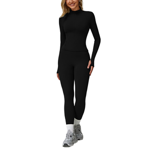Conjunto de Yoga para Mujer al por Mayor, Sujetador Deportivo Personalizado, Leggings de Secado Rápido y Transpirables, Conjunto de 3 Piezas para Gimnasio y Fitness, Ropa Deportiva con Logotipo OEM - Product Image 3
