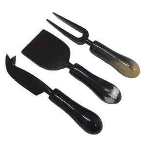 Mango de resina transparente, cubiertos de acero inoxidable, servidor de ensaladas, utensilios de cocina de alta calidad, corte de queso - Product Image 6